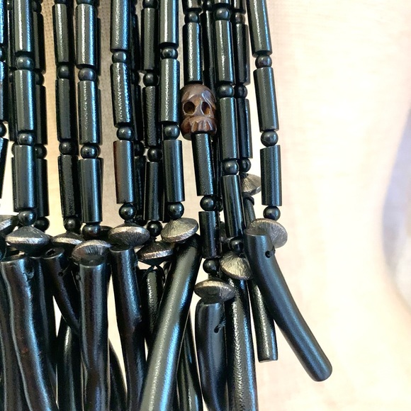 Sweet Olive Horn Pendant Necklace with Coral Fringe - Picture 2 of 6